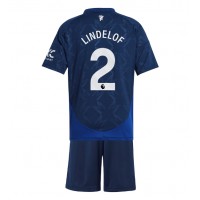 Maglie da calcio Manchester United Victor Lindelof #2 Seconda Maglia Bambino 2024-25 Manica Corta (+ Pantaloni corti)